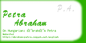 petra abraham business card